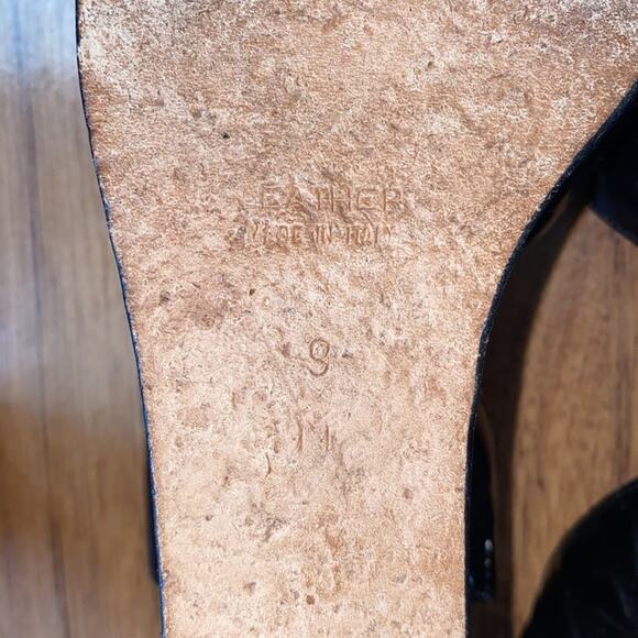 Yves St. Laurent Black Patent Leather Square Peep Toe Vintage Platforms Sz 9 - Picture 4 of 8